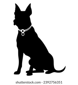 A Scary Dog Vector Silhouette isolated on a white background