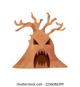 árbol seco espantoso encantado, icono aislado