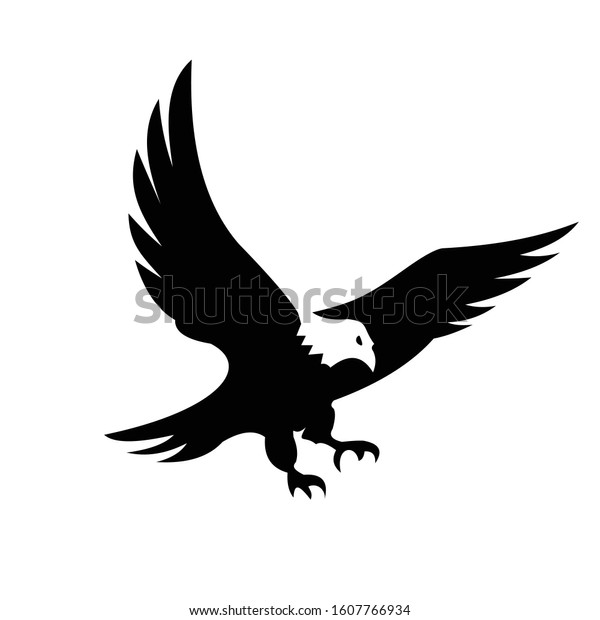 Scary Eagle Silhouette Vector Illustration Design Stock Vector (Royalty ...