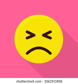 Scary emoticon icon. Flat illustration of scary emoticon vector icon for web