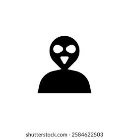 Scary evil alien icon. Isolated vector illustration on white background.