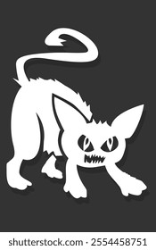 scary evil cat vector illustration