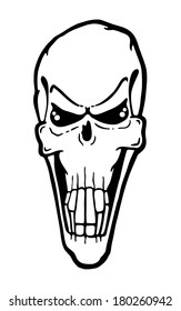 Scary evil skull, vector illustration