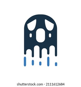 Scary evil spooky or ghost icon