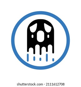 Scary evil spooky or ghost icon