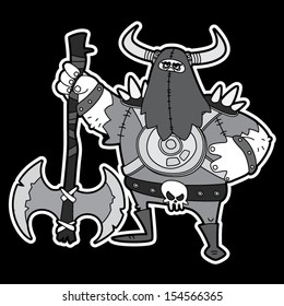 Scary executioner in black and white colors - Character for Hallowe'en party