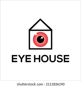 scary eye house logo design