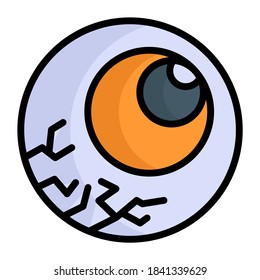 scary eye vector color line icon