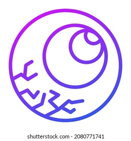 scary eye vector outline icon.