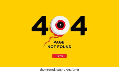 Scary Eyeball 404 Error Warning Page for Website Development 4K size Background