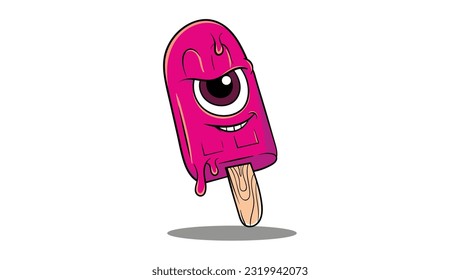 Scary Eyeball Icecream logo abstract vector design template