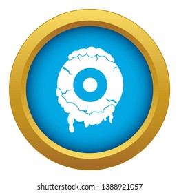 Scary eyeball icon blue vector isolated on white background for any design
