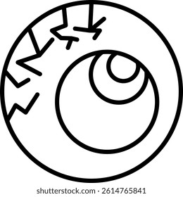 Scary Eyeball Line Vector Icon Design