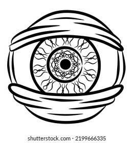 scary eyeball logo vector image