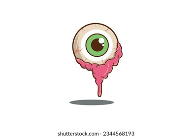 diseño del logo de la plantilla de vector de eyeball que da miedo
