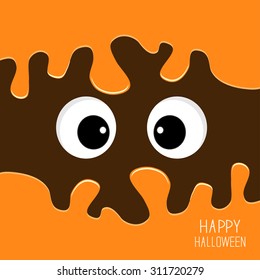 Scary eyes Halloween card. Spooky background Flat design.  Vector illustration