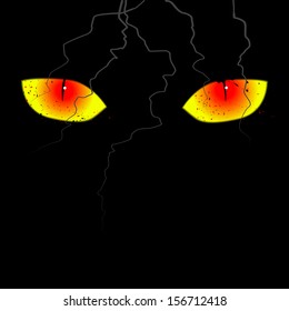 Scary eyes on the black background