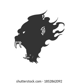 Scary face. Can be used as a sketch of a tattoo.