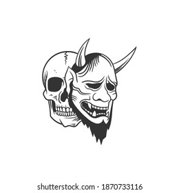 La cara aterradora. Se puede usar como dibujo de un tatuaje. 