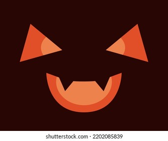 Scary face in cartoon style. Spooky Halloween decoration.