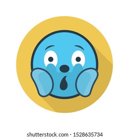 scary face glypg flat vector icon