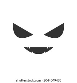 Scary face. halloween elements. flat design vector illustration isolated on white background.