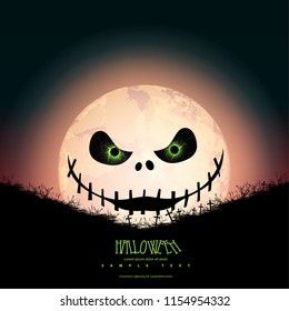 Scary Face for Halloween Layout, Design Cover. Modern and Abstract Background. Stock Vector Illustration. Minimalist Creative Design Concept.