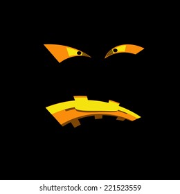 Scary face of halloween pumpkin