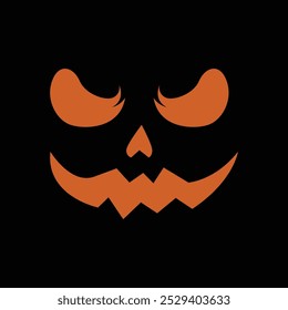 Cara de miedo calabaza de halloween plana gráfica