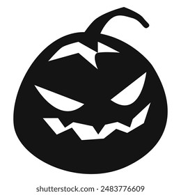 Scary Face Halloween Pumpkin Illustration.