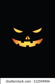 Scary Face Of Halloween Pumpkin. Vector