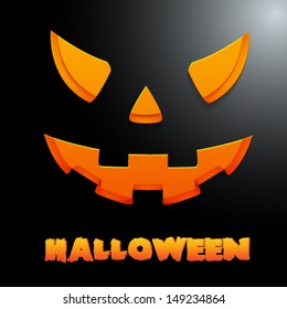 Scary face of halloween pumpkin - Vector illustration