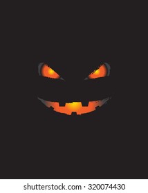 Scary face of halloween pumpkin. Vector