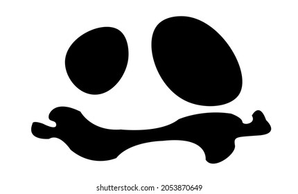 Scary face isolated on White Background. Template for Halloween, poster, pumpkin face and etc. Vector Art.