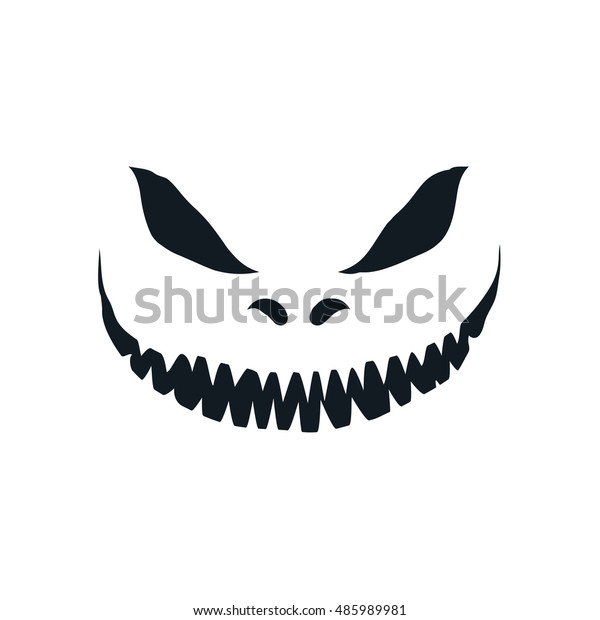 Scary Face Isolated On White Background Stock Vector (Royalty Free ...