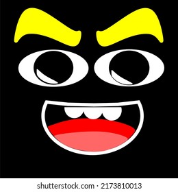 scary face monster alien mouth and eyes, monster vector, list of cute illustrations