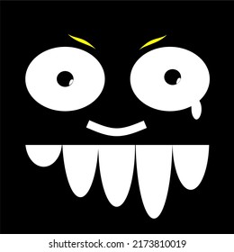 scary face monster alien mouth and eyes, monster vector, list of cute illustrations