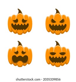 cara temible calabaza ilustración fantasma para el día de halloween con fondo blanco.