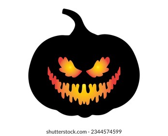 Scary Face Pumpkin Halloween Illustration