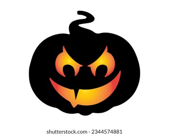 Scary Face Pumpkin Halloween Illustration