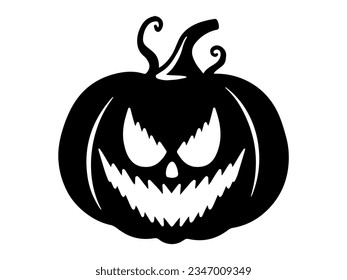 Scary Face Pumpkin Halloween Illustration