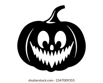 Scary Face Pumpkin Halloween Illustration
