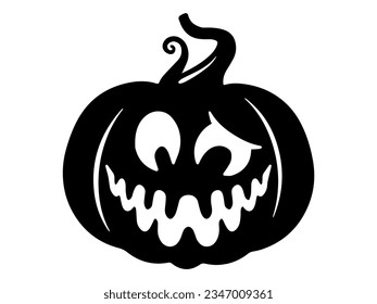 Scary Face Pumpkin Halloween Illustration