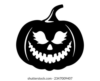 Scary Face Pumpkin Halloween Illustration