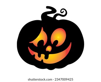 Scary Face Pumpkin Halloween Illustration