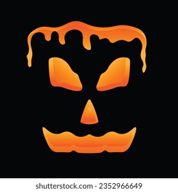 Scary face pumpkin illustration vector concept