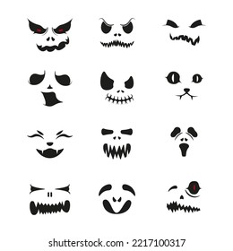Scary face set for halloween