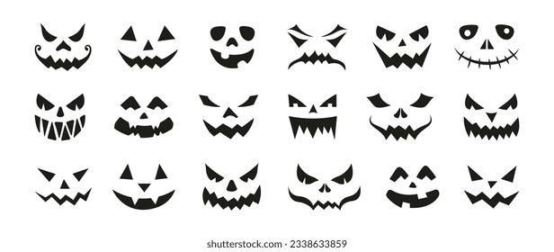 Scary face set. Halloween clipart. 