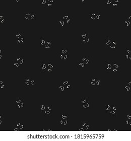 Scary face silhouette. Halloween seamless pattern. Black and white vector abstract texture. Simple doodle style monochrome background. Funny creepy dark design for kids, boys and girls, decor, wrap