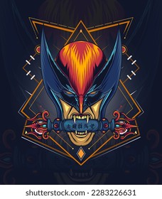 scary face vector illustration design